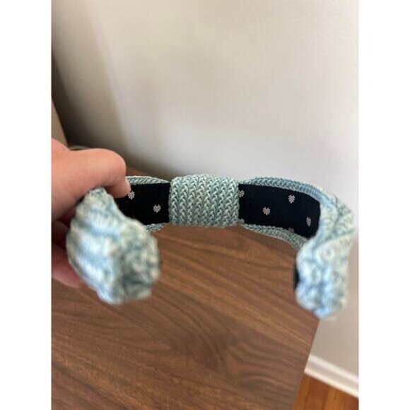 NEW Lele Sadoughi Braided Raffia Knotted Headband Women's Pacific Sky One Size - Picture 7 of 8